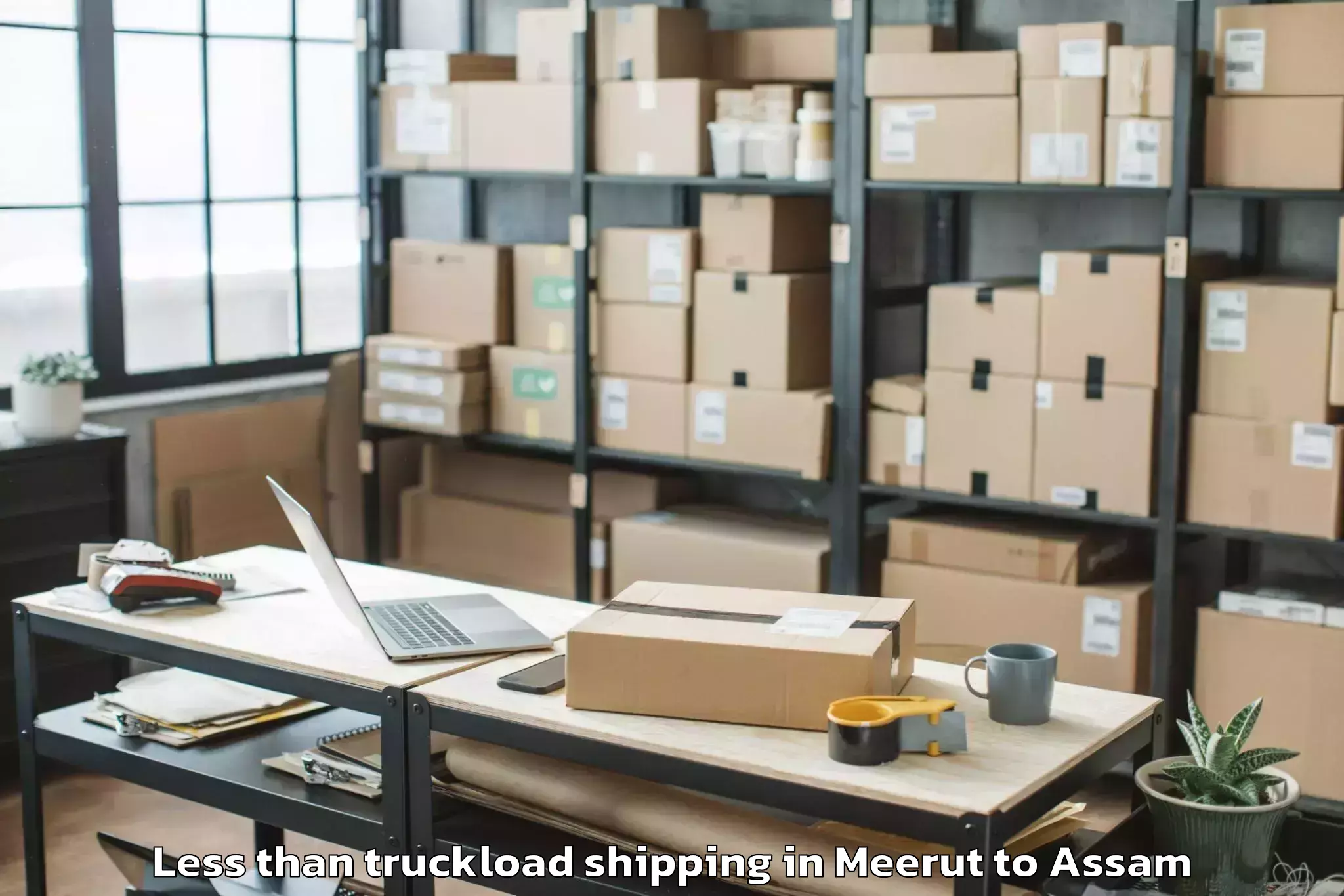 Easy Meerut to Bajali Less Than Truckload Shipping Booking